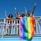 32.8ft 38 Pcs Progress Pride Pennant Flags Banner,Gay LGBTQ Rainbow Pride Banner Flag, Colorful Stripes Bunting Banner for Pride Decorations, Pride Month, Party, Restaurants, Garden Decor